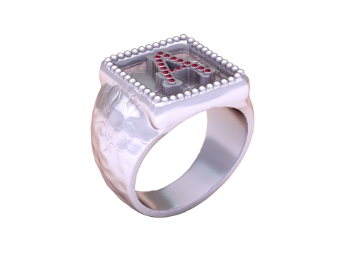 Gold letter ring Modello di stampa 3D