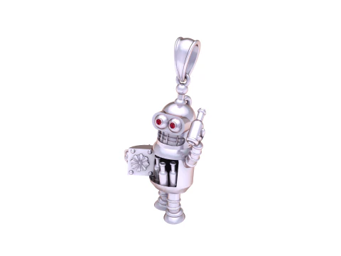 Gold robot charm 3D Print Model
