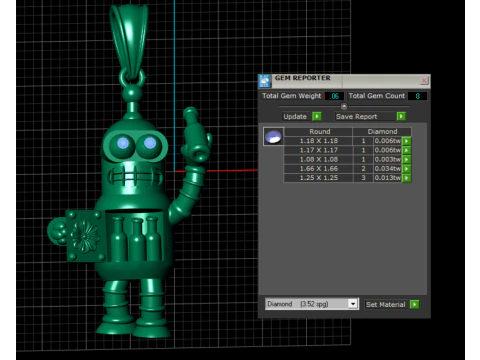 Gold robot charm 3D Print Model