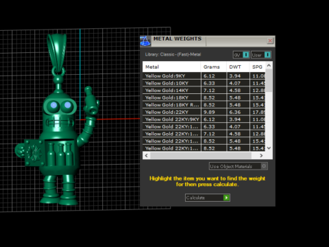 Gold robot charm 3D Принт Модель