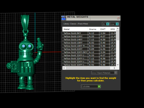 Gold robot charm 3D Print Model