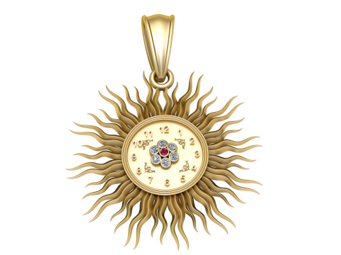 Clock face pendant Modello di stampa 3D