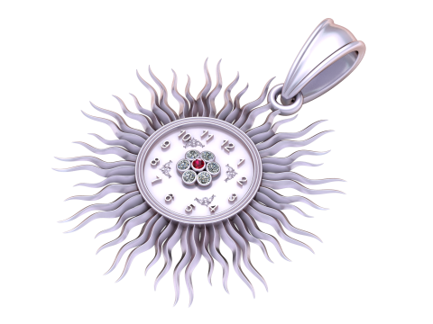 Clock face pendant Modello di stampa 3D
