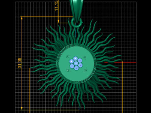 Clock face pendant Modello di stampa 3D