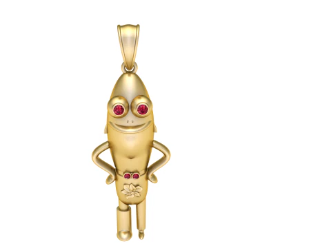 Liontin mata Ruby Model Cetak 3D