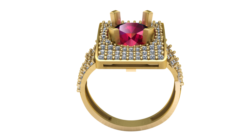 Ruby engagement ring Model do druku 3D .c4d .max .obj .3ds .fbx .stl .blend