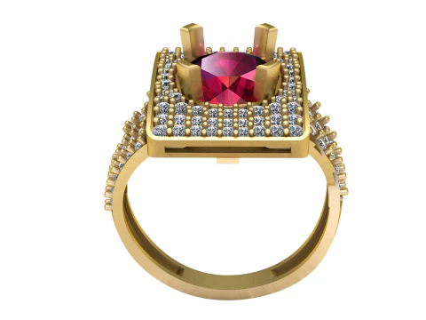 Anello di fidanzamento con rubino Modello di stampa 3D