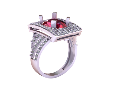 Ruby engagement ring Model do druku 3D