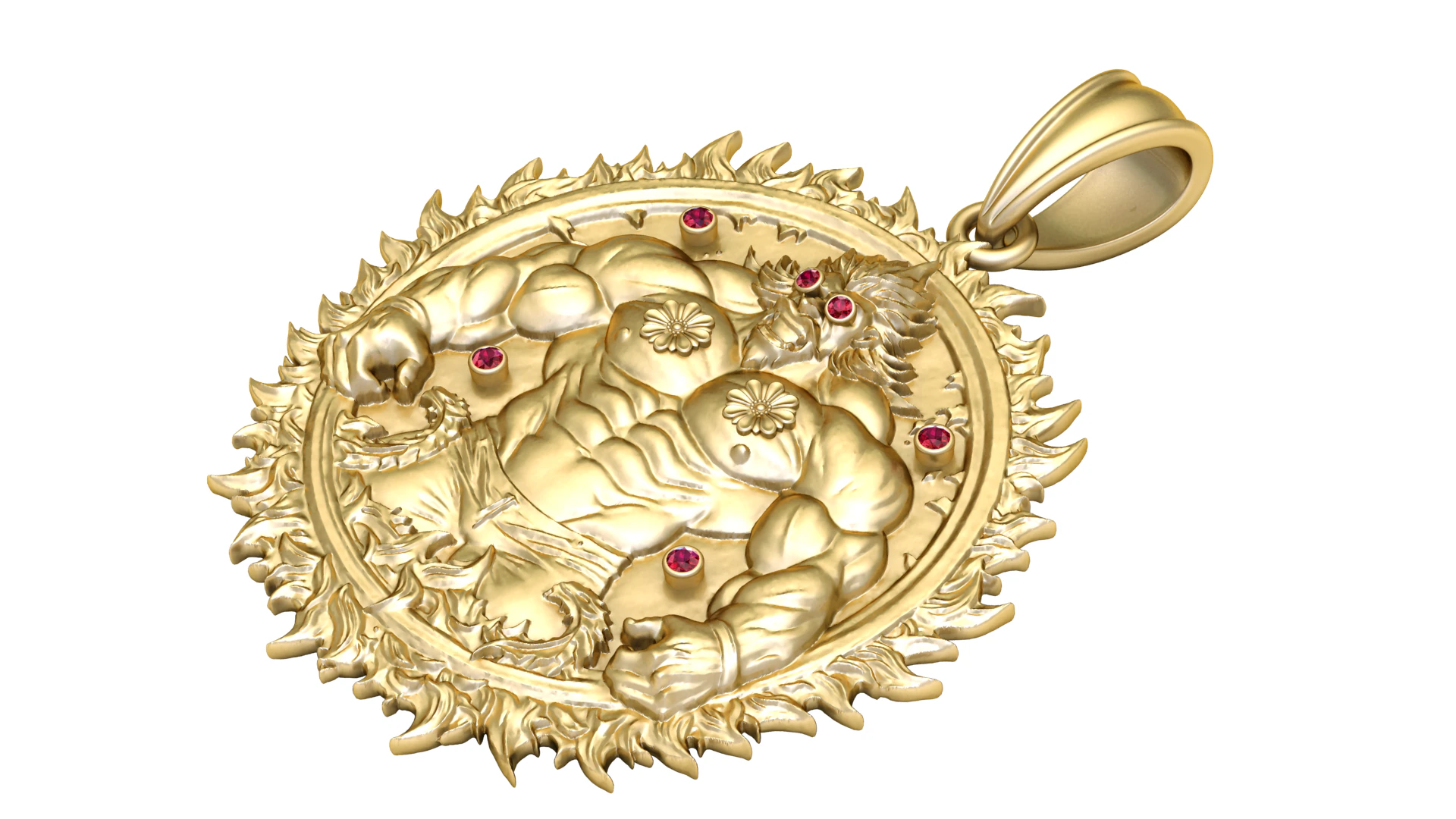 Gold power pendant 3D Print Model .c4d .max .obj .3ds .fbx .stl .blend 