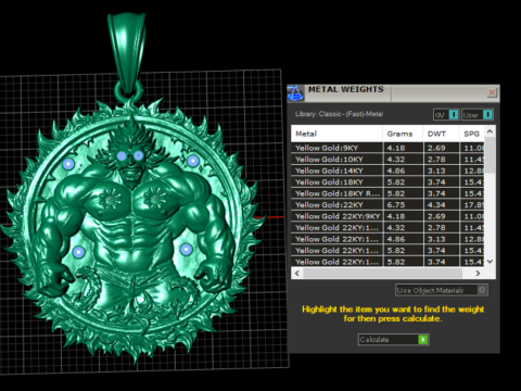 Gold power pendant 3D 打印模型
