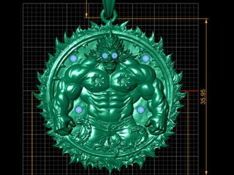 Gold power pendant 3D Print Model