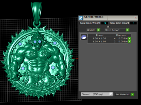 Gold power pendant 3D 打印模型