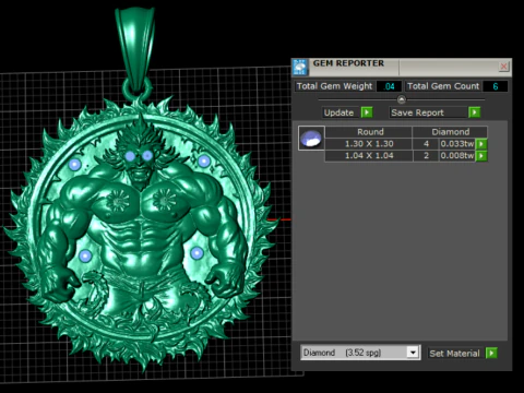 Gold power pendant 3D Print Model
