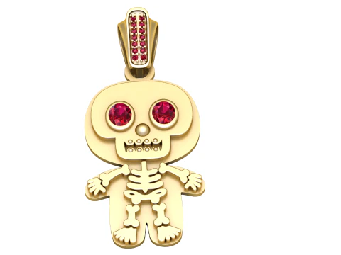 Gioielli con teschio di cartone animato Modello di stampa 3D