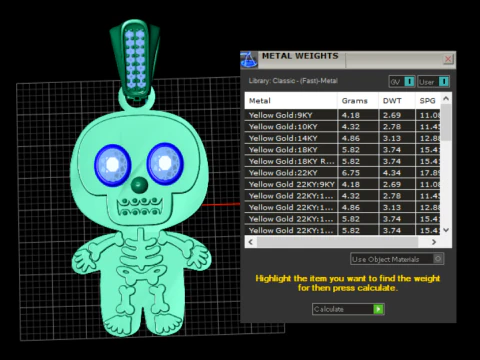 Cartoon skull jewelry 3D Print Model
