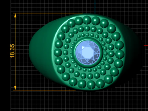 Gemstone statement ring 3D Print Model