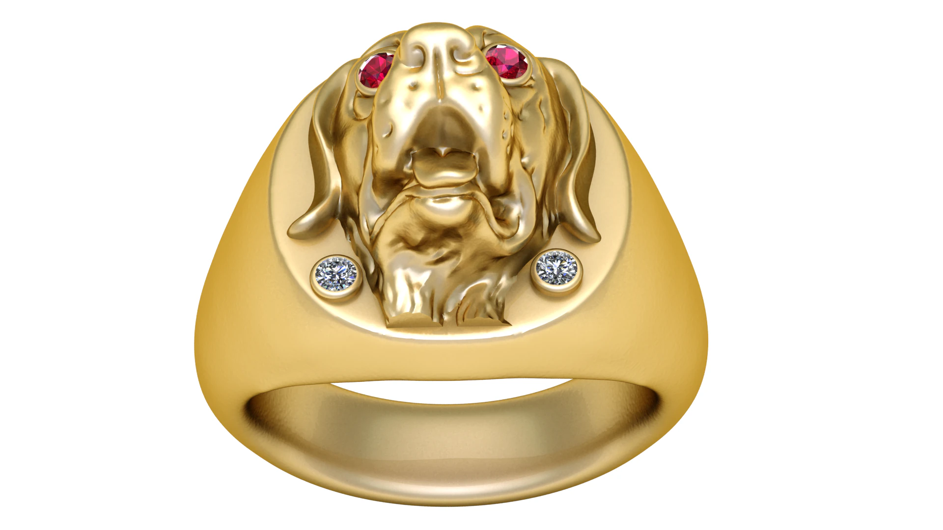 Dog head ring 3D Print Model .c4d .max .obj .3ds .fbx .stl .blend 