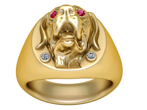 Dog head ring 3D Print Model