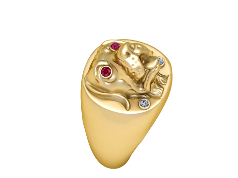 Dog head ring 3D 打印模型