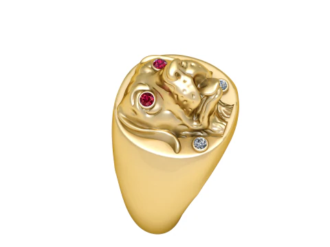 Dog head ring 3D Print Model
