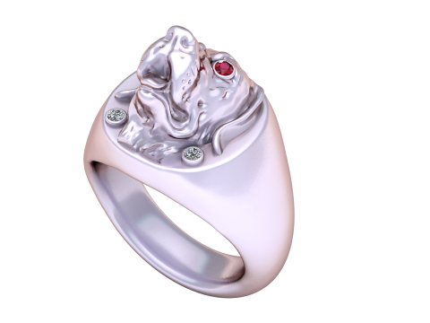 Dog head ring 3D 打印模型