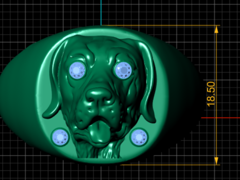 Dog head ring 3D 打印模型