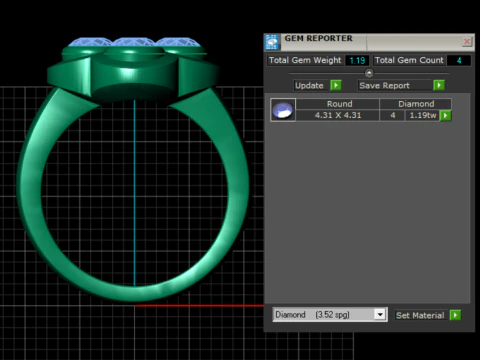 Clover diamond ring 3D Print Model