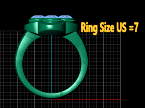 Clover diamond ring 3D प्रिंट मॉडल