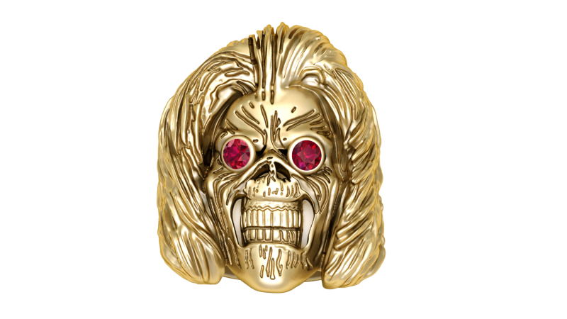Gold skull ring Modello di stampa 3D .c4d .max .obj .3ds .fbx .stl .blend
