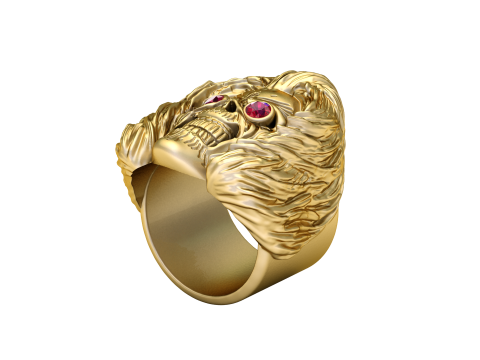 Gold skull ring Modello di stampa 3D