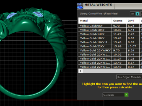 Gold skull ring Modello di stampa 3D