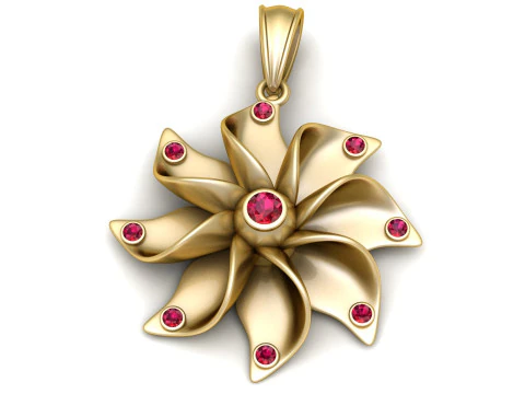 Ciondolo floreale Modello di stampa 3D