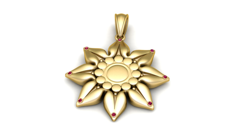 Floral star pendant 3D 프린트 모델 .c4d .max .obj .3ds .fbx .stl .blend