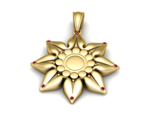 Floral star pendant 3D Print Model