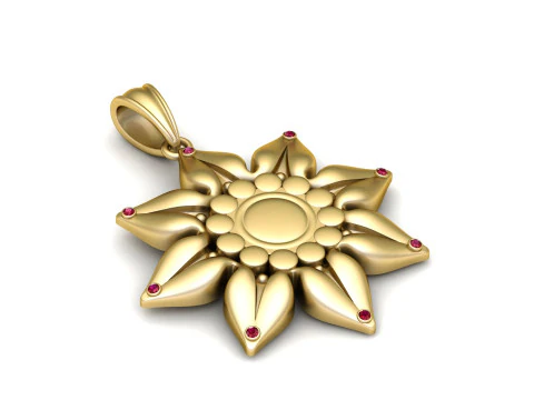 Floral star pendant 3D Print Model