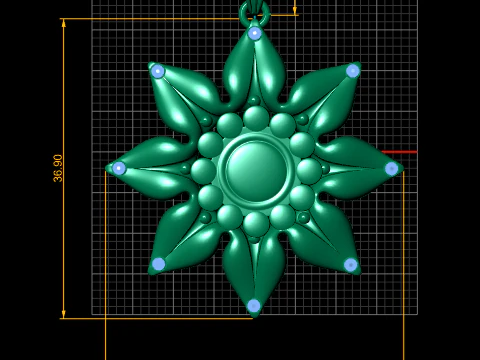 Floral star pendant 3D Print Model