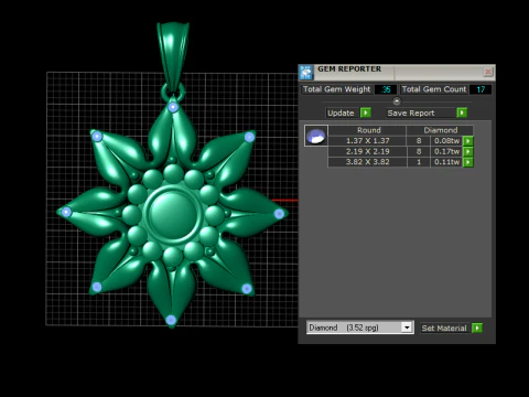 Floral star pendant 3D Print Model