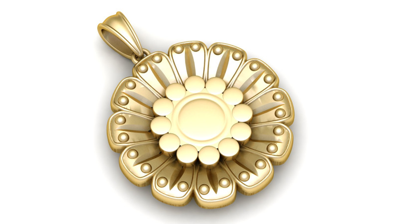 Elegant flower jewelry 3D Print Model .c4d .max .obj .3ds .fbx .stl .blend 