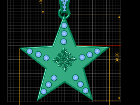 Star Pendant Modelo de Impressão 3D
