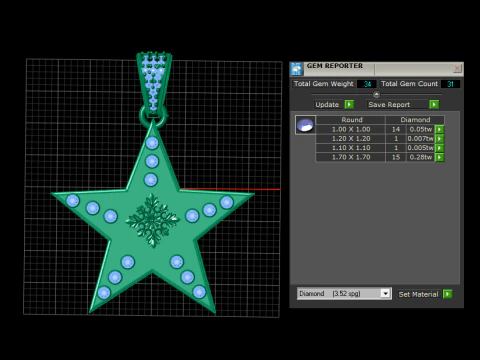 Star Pendant 3D Print Model