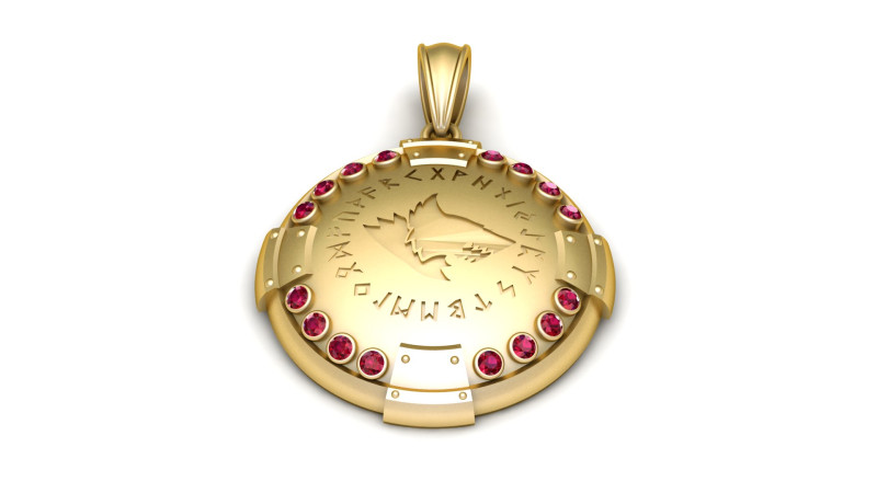 Handcrafted Gold Medallion 3D Print Model .c4d .max .obj .3ds .fbx .stl .blend