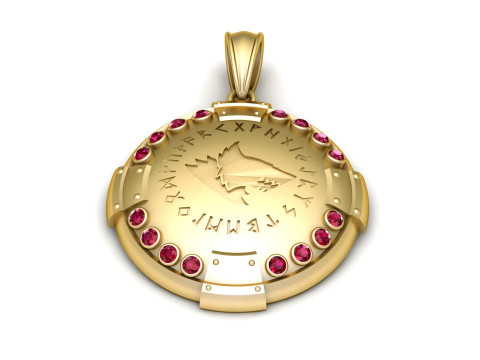 Handcrafted Gold Medallion 3D Print Model