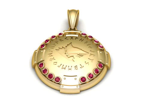 Золотой медальон ручной работы 3D Принт Модель