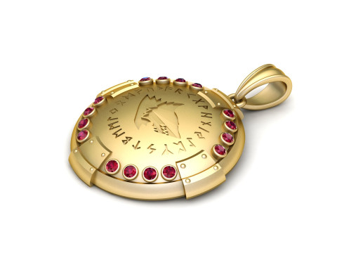 Handcrafted Gold Medallion 3D Print Model