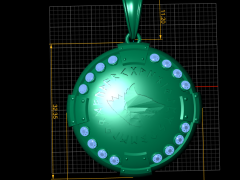 Handcrafted Gold Medallion 3D Print Model