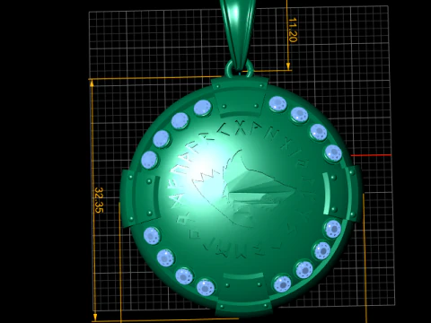 Handcrafted Gold Medallion 3D Print Model