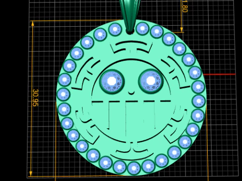 Anime Inspired Pendant 3D Print Model