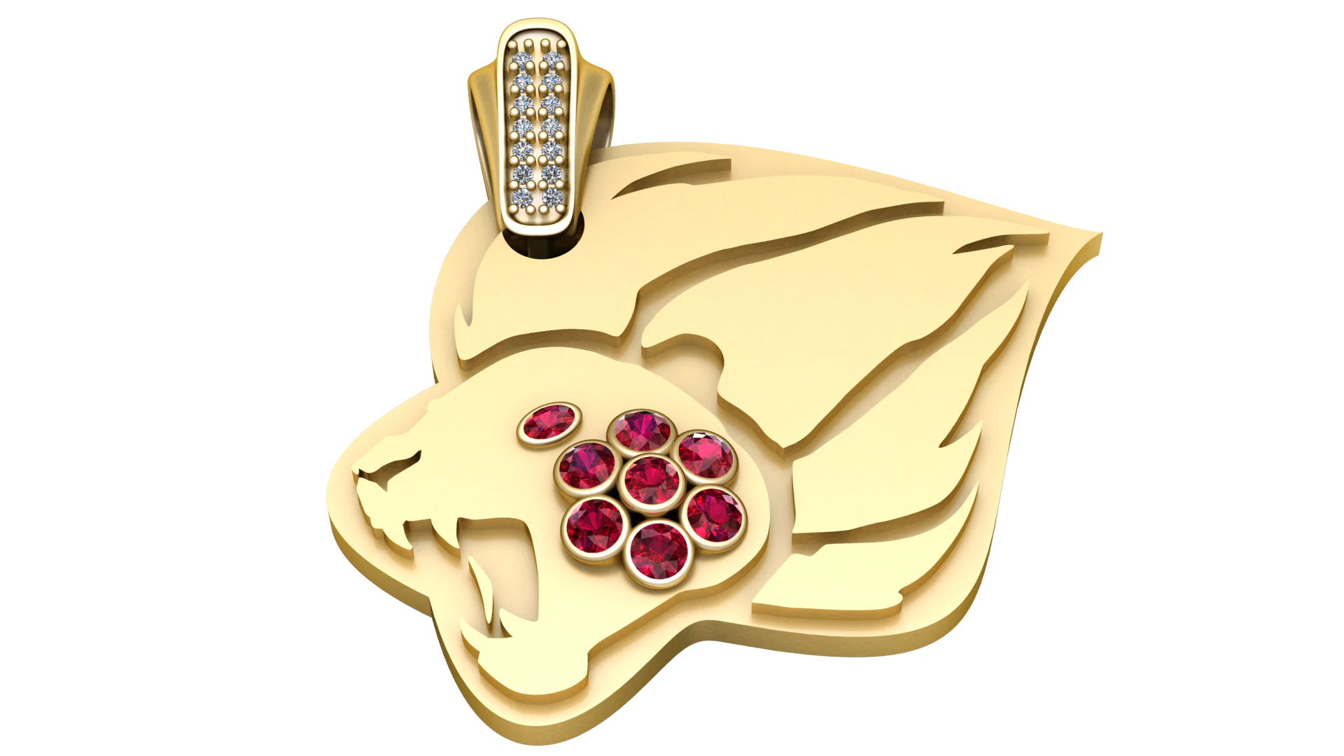 Lion Head Pendant 3D Print Model .c4d .max .obj .3ds .fbx .stl .blend 
