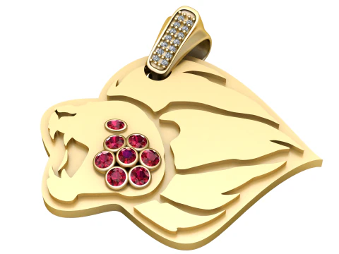 Lion Head Pendant 3D Print Model