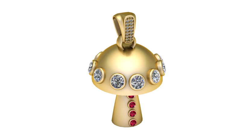 Mushroom Pendant 3D Принт Модель .c4d .max .obj .3ds .fbx .stl .blend